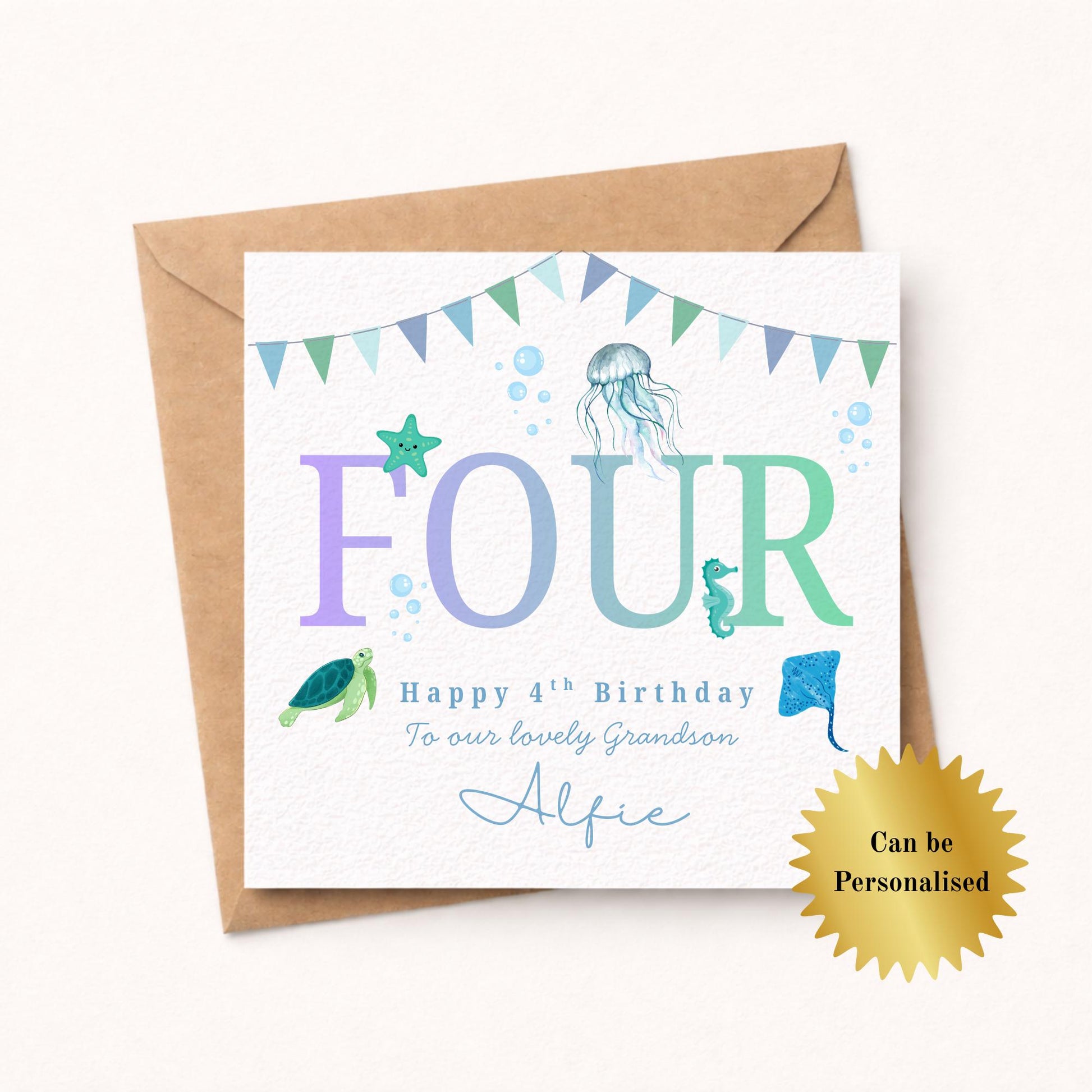 Personalised Birthday Card, Personalised Ocean