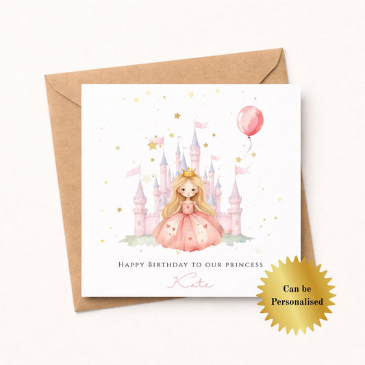 Princess Birthday Card – Personalised