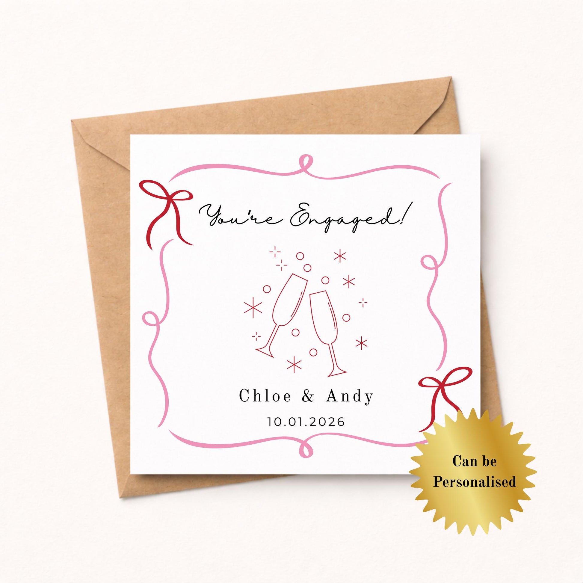 Personalised Engagement Card – Bride To be - couple