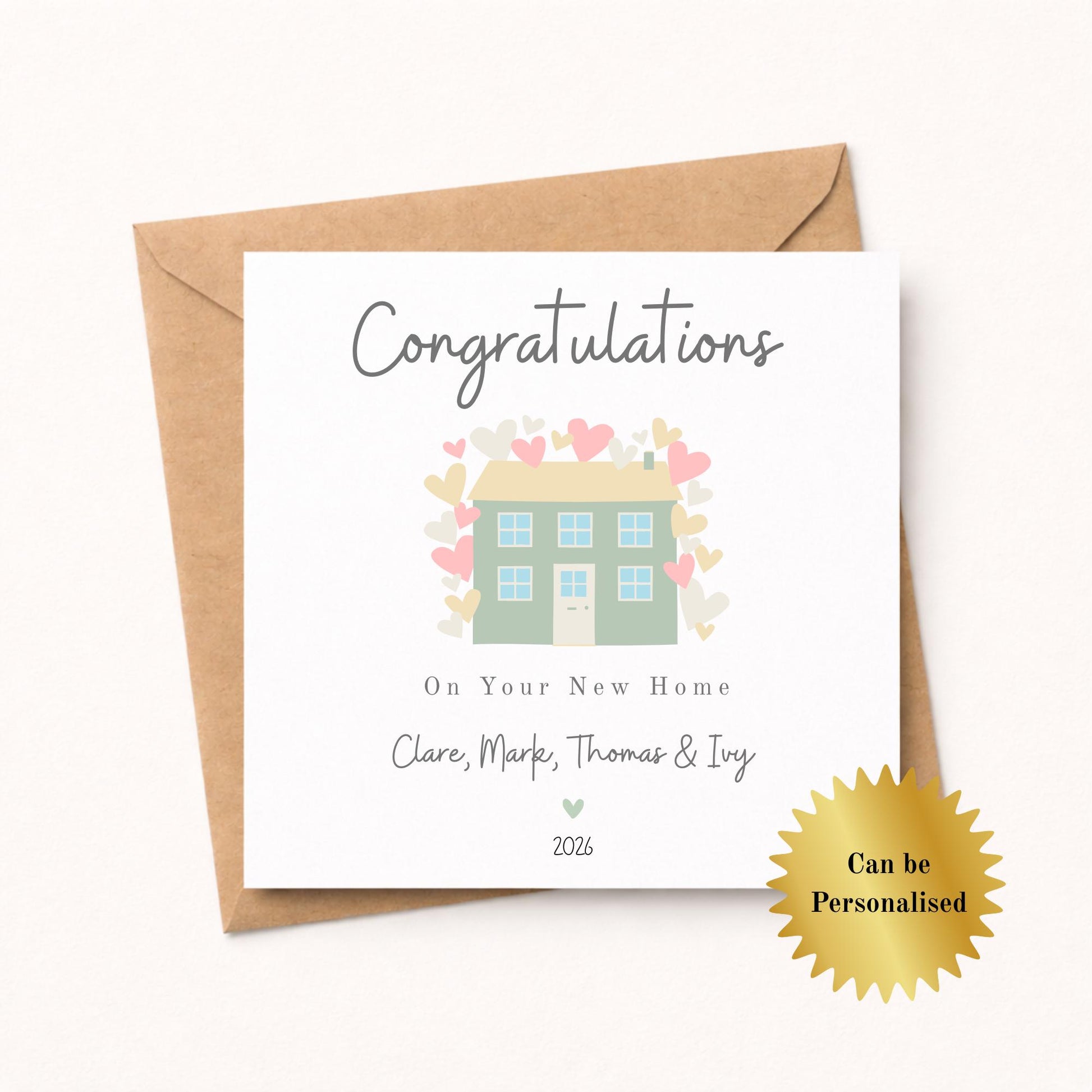 Congratulations on your New Home Greeting Card - Pastel House