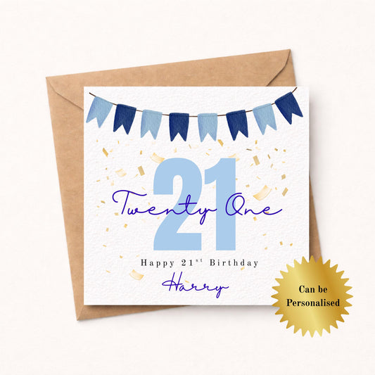 Personalised 21st Birthday Card for Him