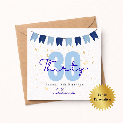 Personalised 30th Birthday Card for Him