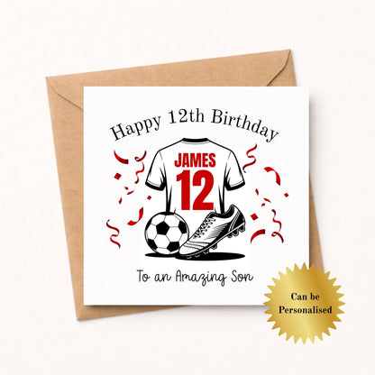 Personalised Foiled Football Birthday Card – Custom Team Colors