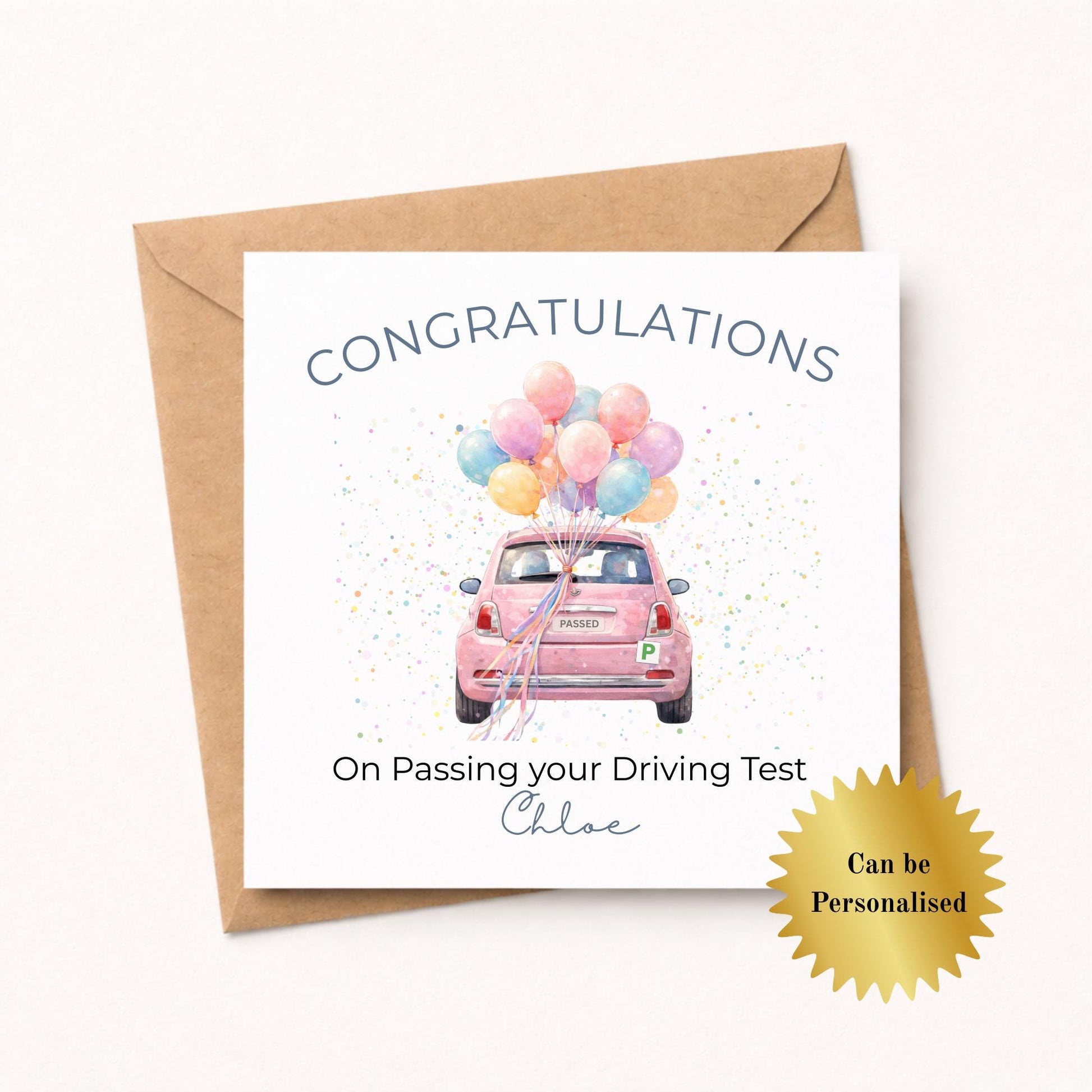 Personalised Passed your Driving Test Congratulations Card for Her