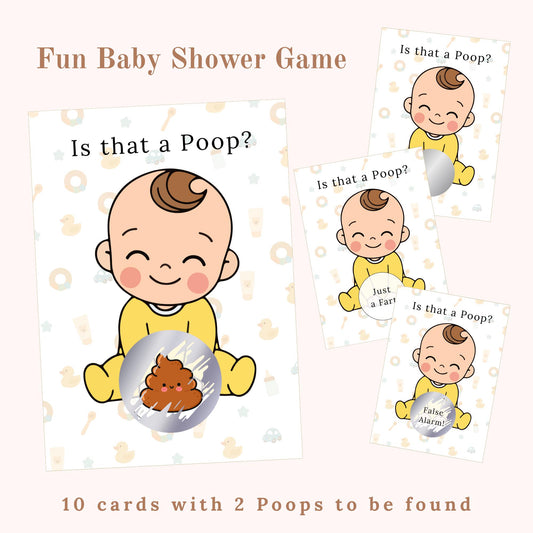 Baby Shower scratch Game cards- Is that a Poop