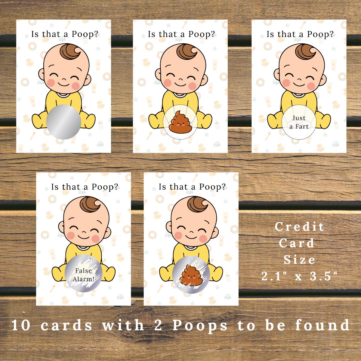 Baby Shower scratch Game cards- Is that a Poop