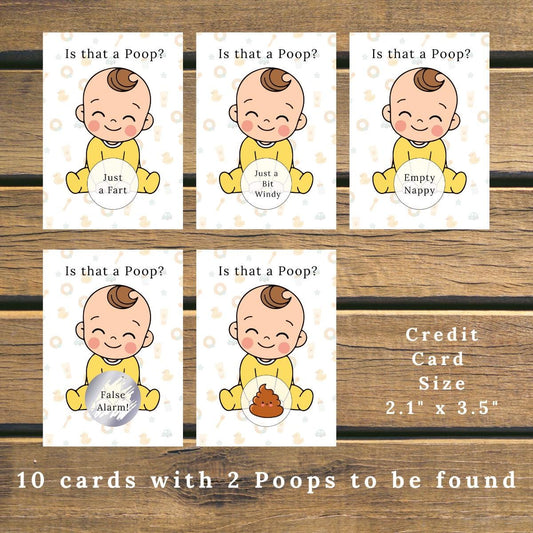 Baby Shower scratch Game cards- Is that a Poop