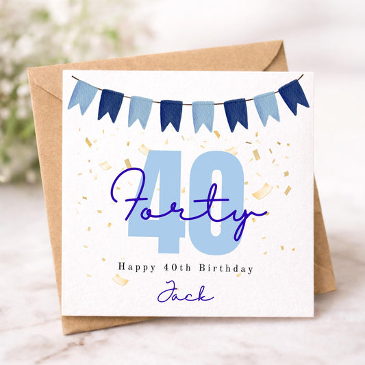 Personalised 40th Birthday Card for Him