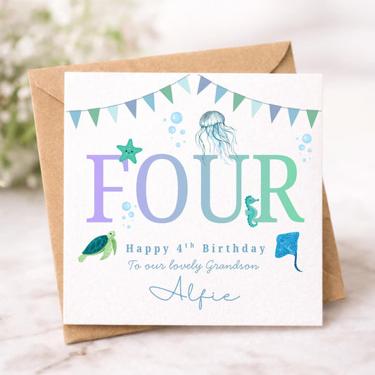 Personalised Birthday Card, Personalised Ocean