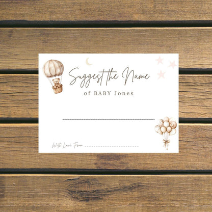 Personalised Guess the Baby Name Game Cards