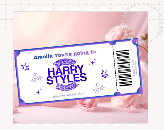 Personalised Harry Styles Foil Event Ticket