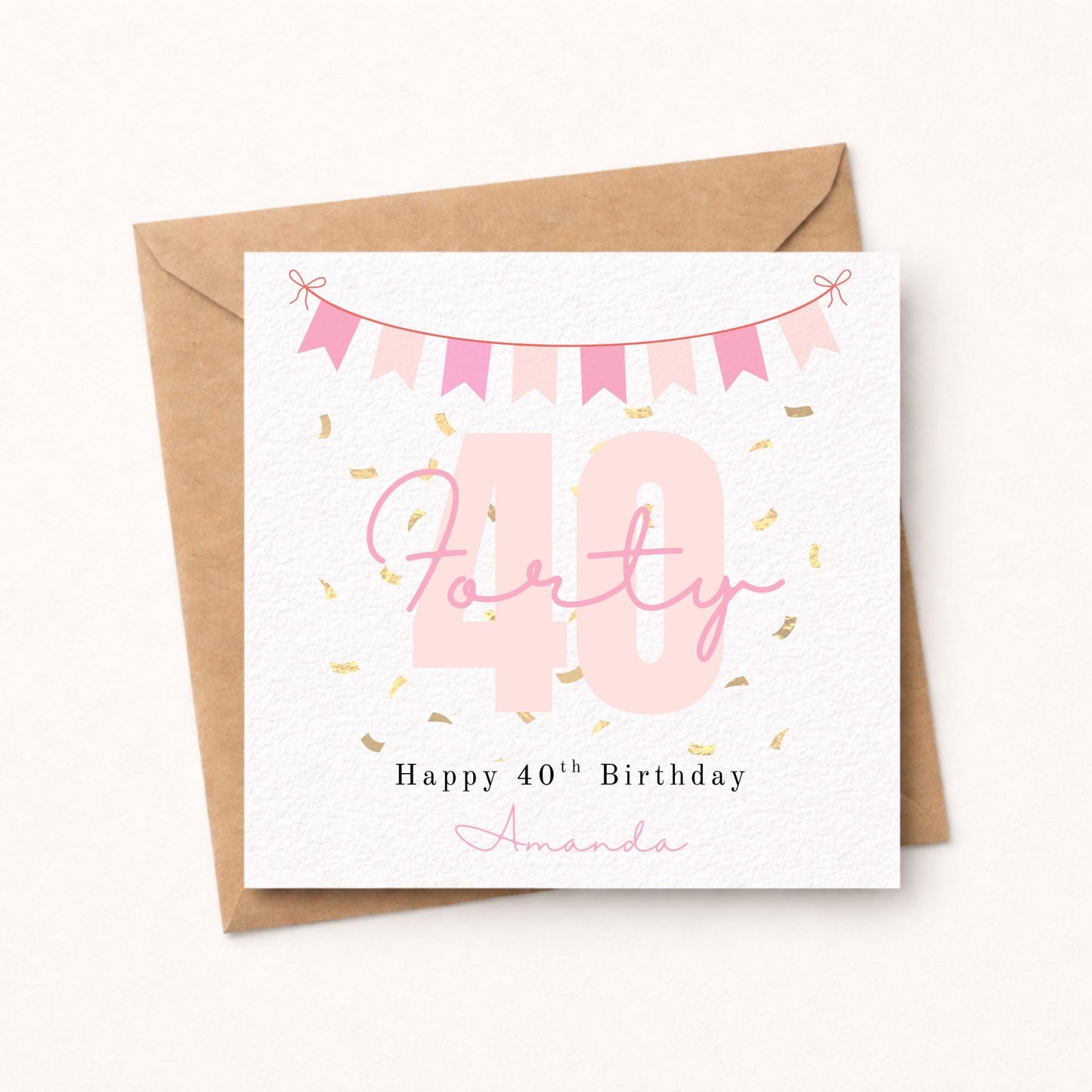Personalised 40th Birthday Card for Her