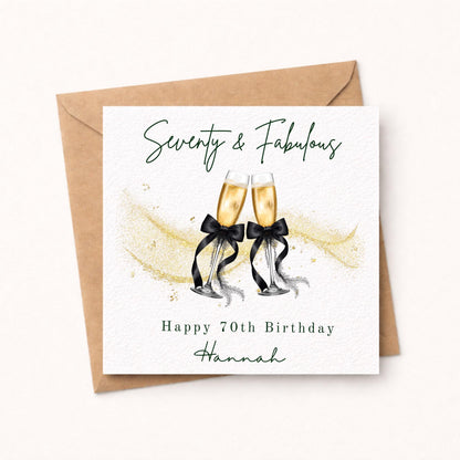 Personalised 70th Birthday Card for Her