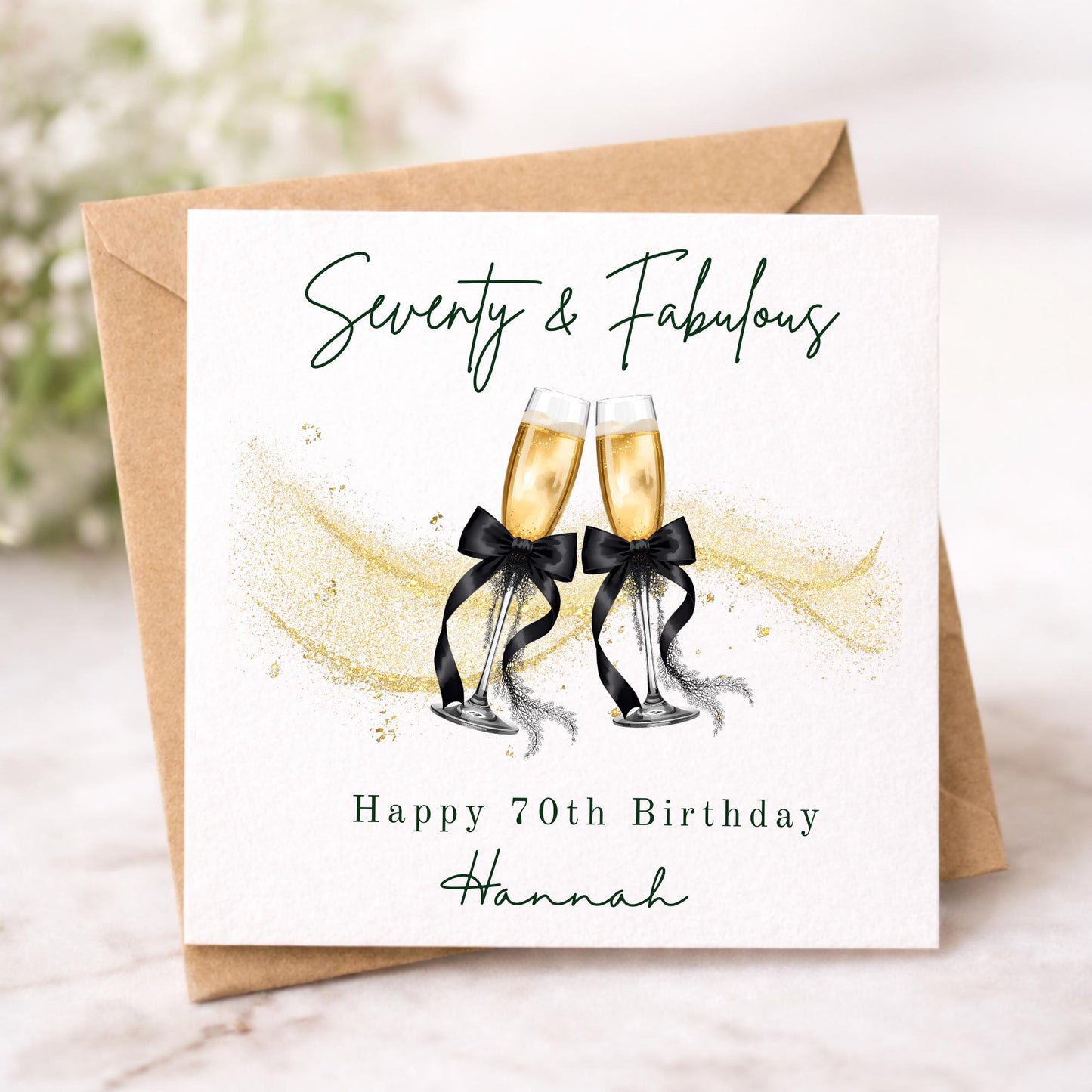 Personalised 70th Birthday Card for Her