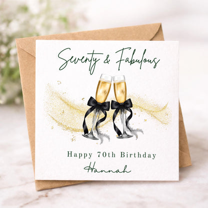 Personalised 70th Birthday Card for Her