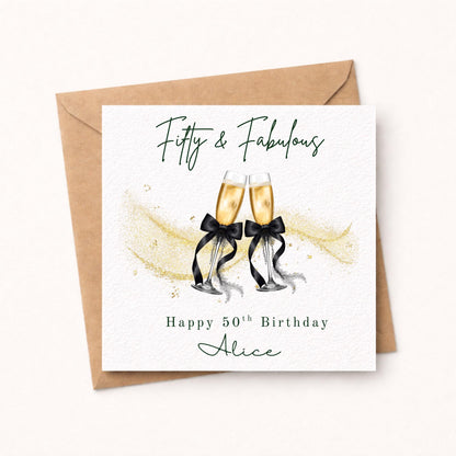 Personalised 50th Birthday Card for Her