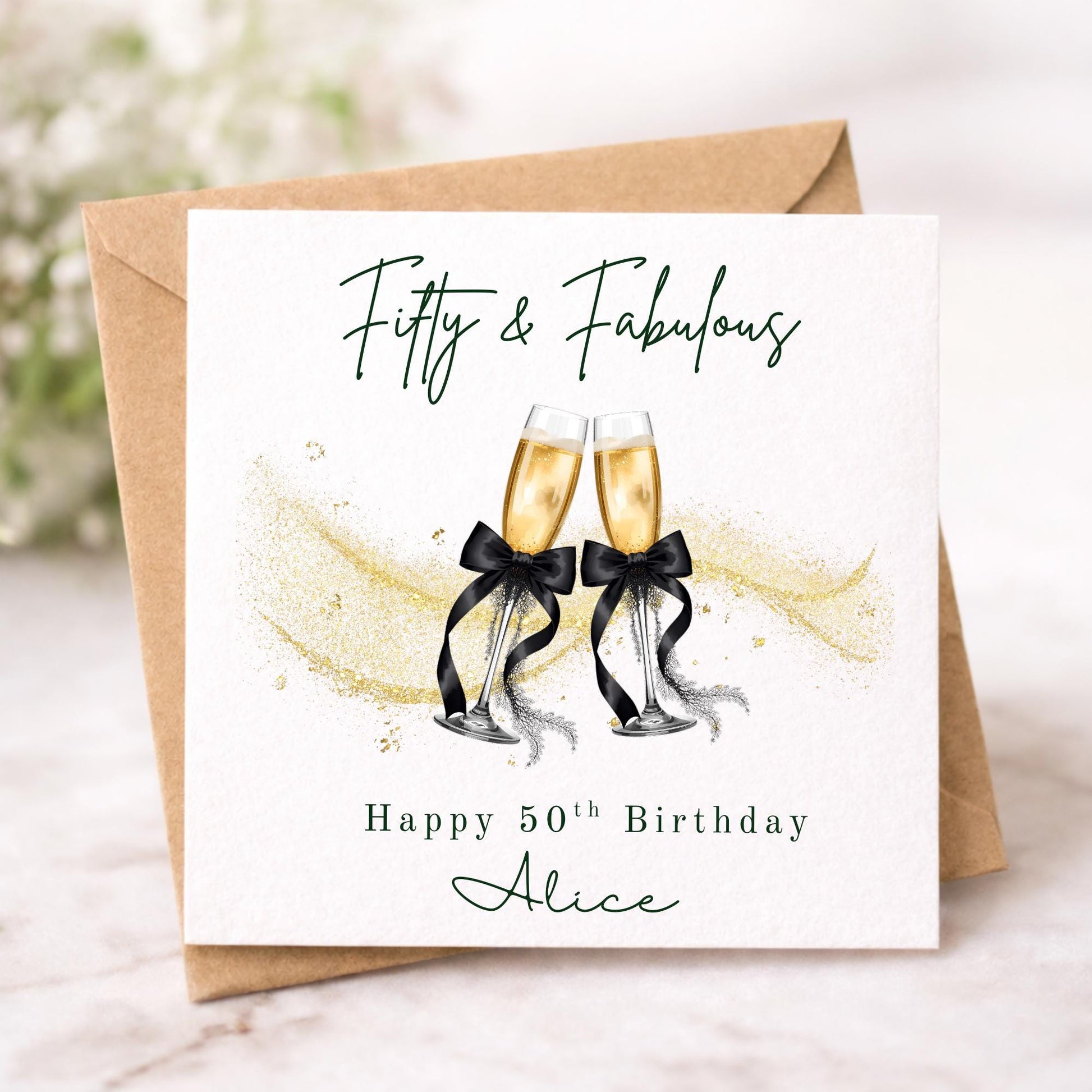 Personalised 50th Birthday Card for Her