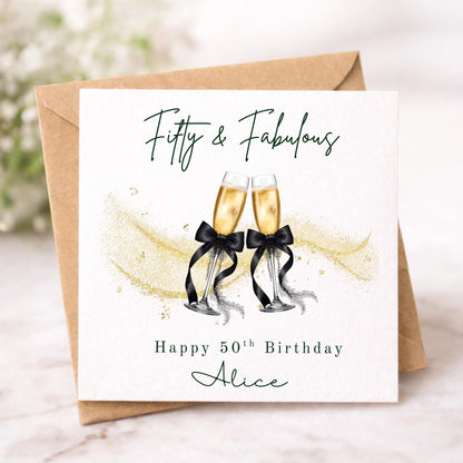 Personalised 50th Birthday Card for Her