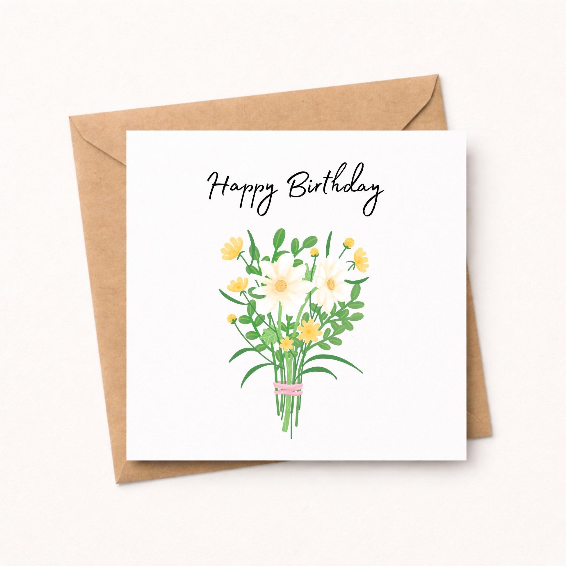 Handmade Birthday Cards set: Floral Bouquet Birthday Designs Pack of 5 Birthday Greetings