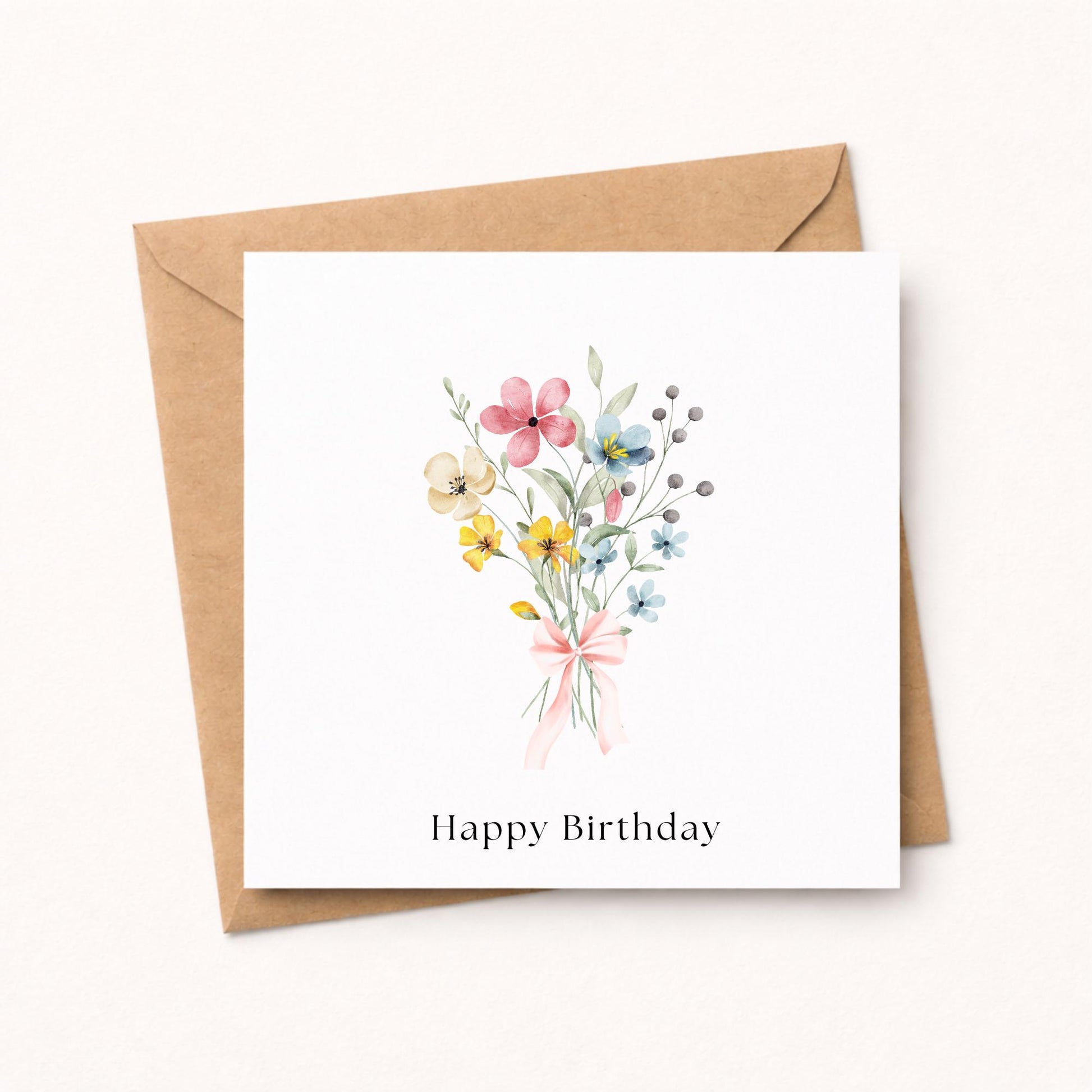 Handmade Birthday Cards set: Floral Bouquet Birthday Designs Pack of 5 Birthday Greetings