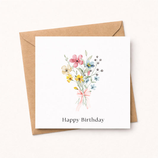 Handmade Birthday Cards set: Floral Bouquet Birthday Designs Pack of 5 Birthday Greetings