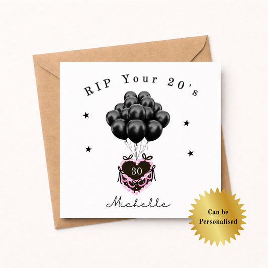 RIP your 20's Personalised Birthday Card - 30th Milestone