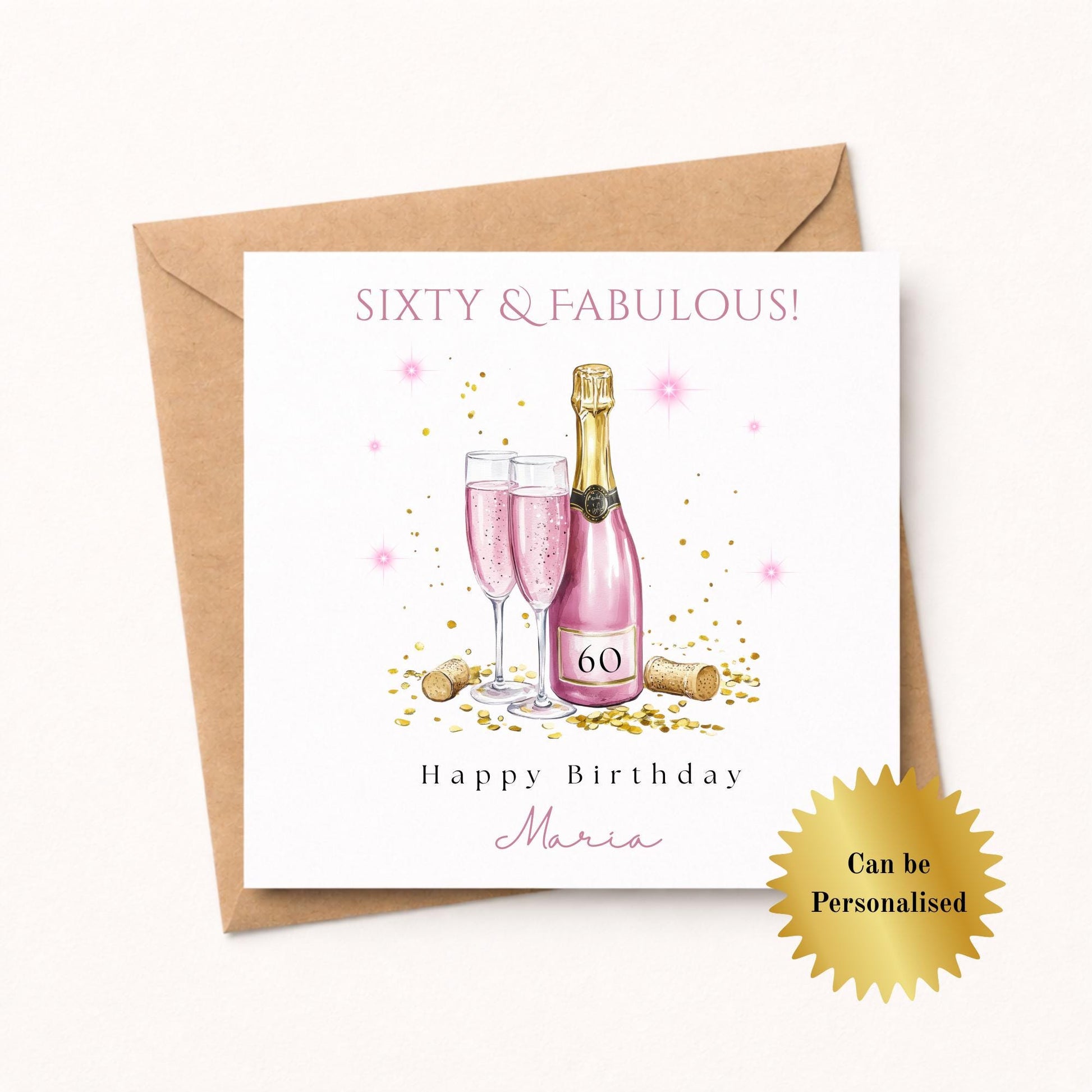 Personalised 60th Birthday Card for Her