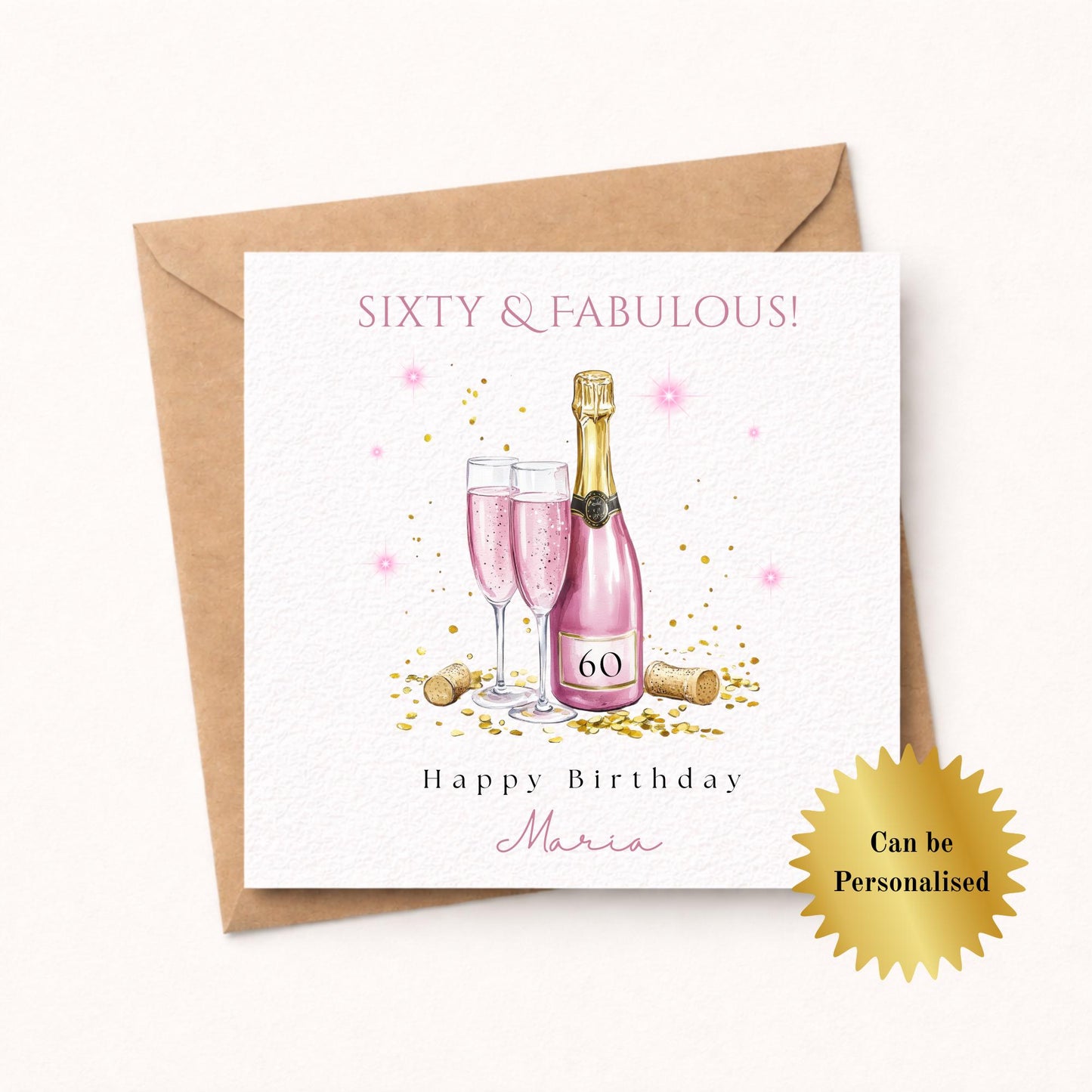 Personalised 60th Birthday Card for Her