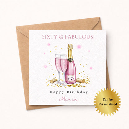 Personalised 60th Birthday Card for Her