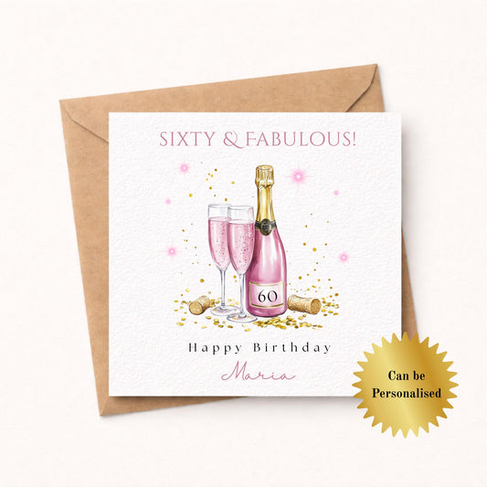 Personalised 60th Birthday Card for Her