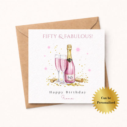 Personalised 50th Birthday Card
