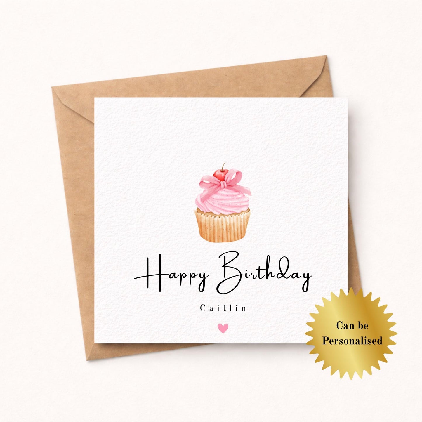 Personalised Cupcake Birthday Card for her