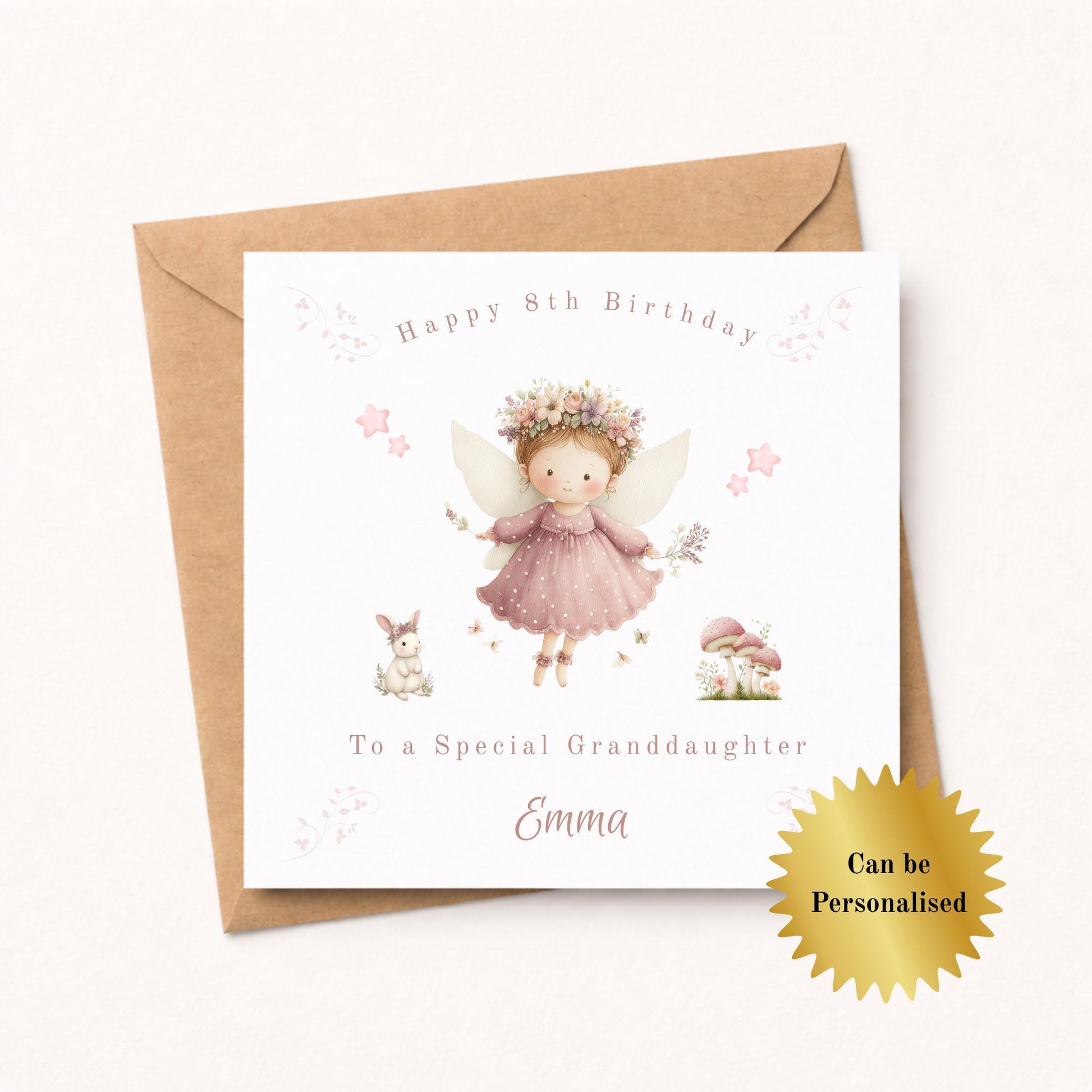 Personalised Woodland Fairy Birthday Card – Enchanted Forest