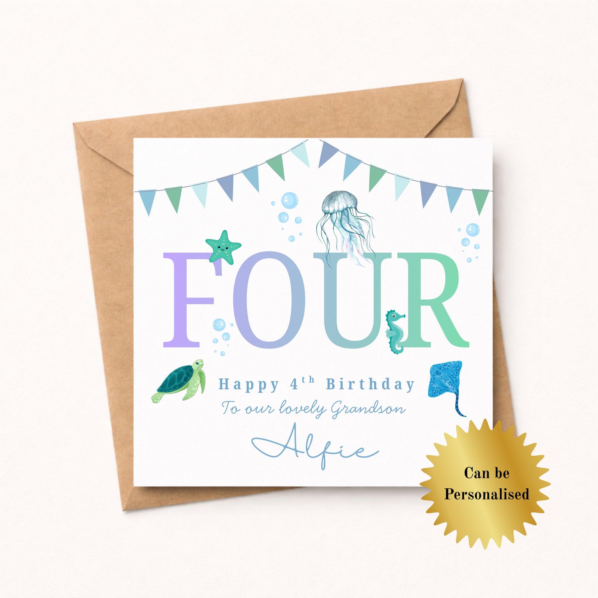 Personalised Birthday Card, Personalised Ocean