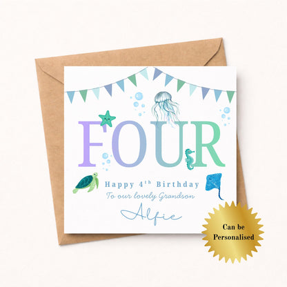 Personalised Birthday Card, Personalised Ocean