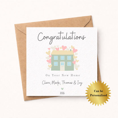 Congratulations on your New Home Greeting Card - Pastel House