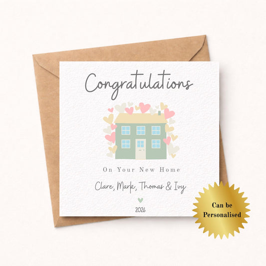 Congratulations on your New Home Greeting Card - Pastel House