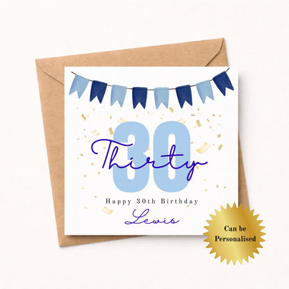 Personalised 30th Birthday Card for Him