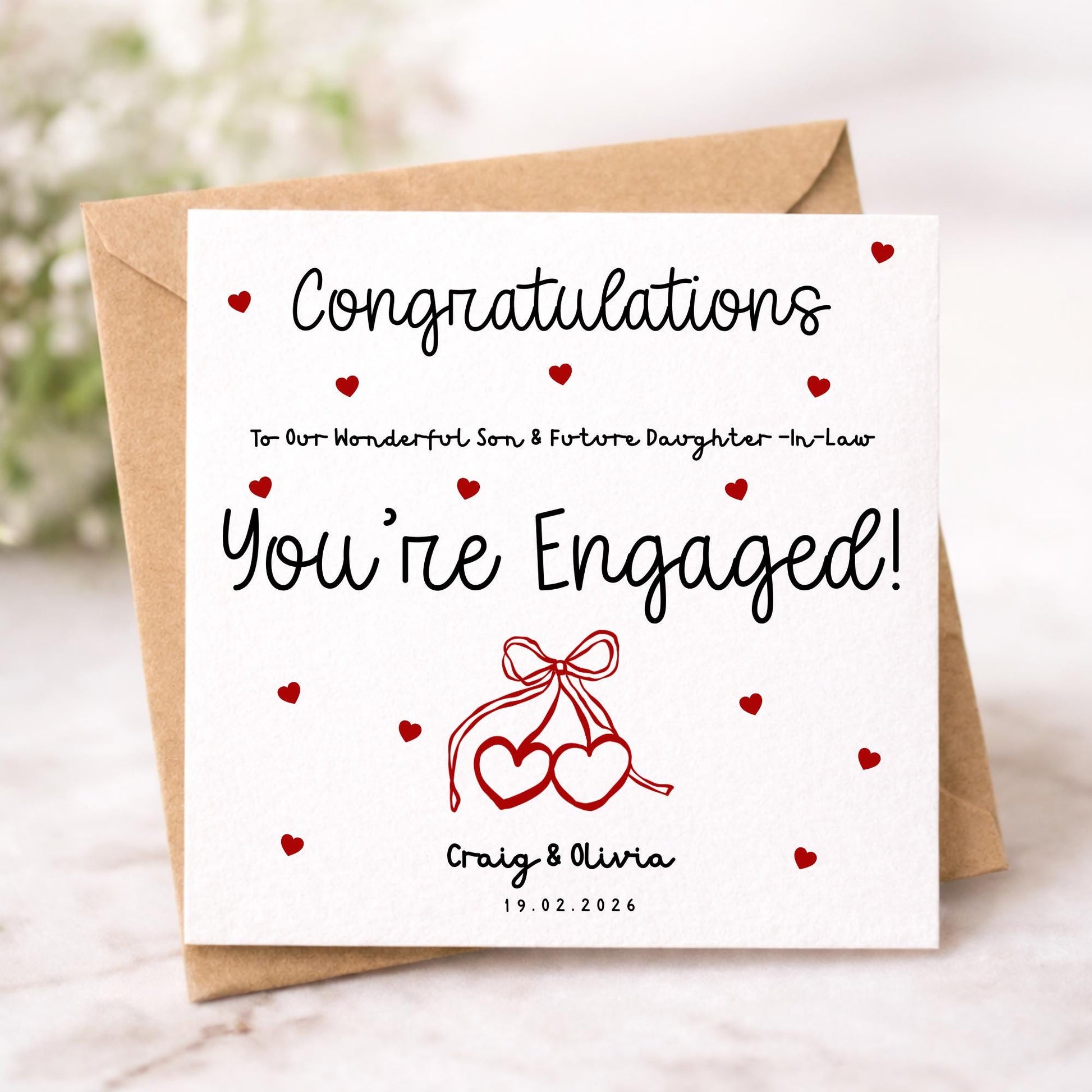 Personalised Engagement Card for Son and Future Daughter In Law