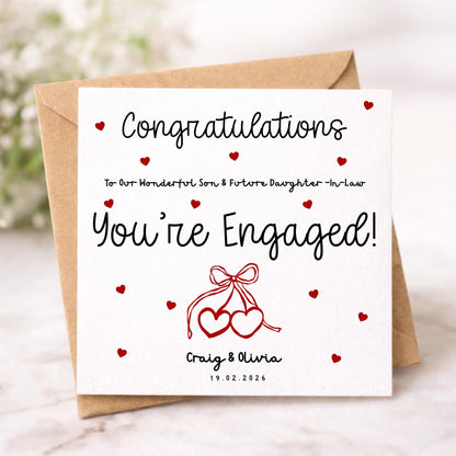 Personalised Engagement Card for Son and Future Daughter In Law