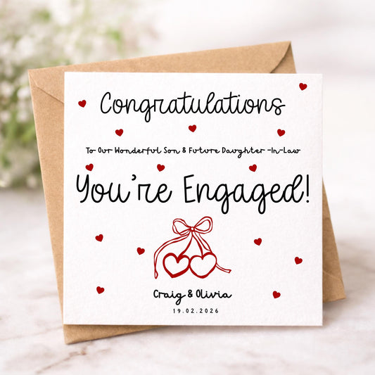 Personalised Engagement Card for Son and Future Daughter In Law