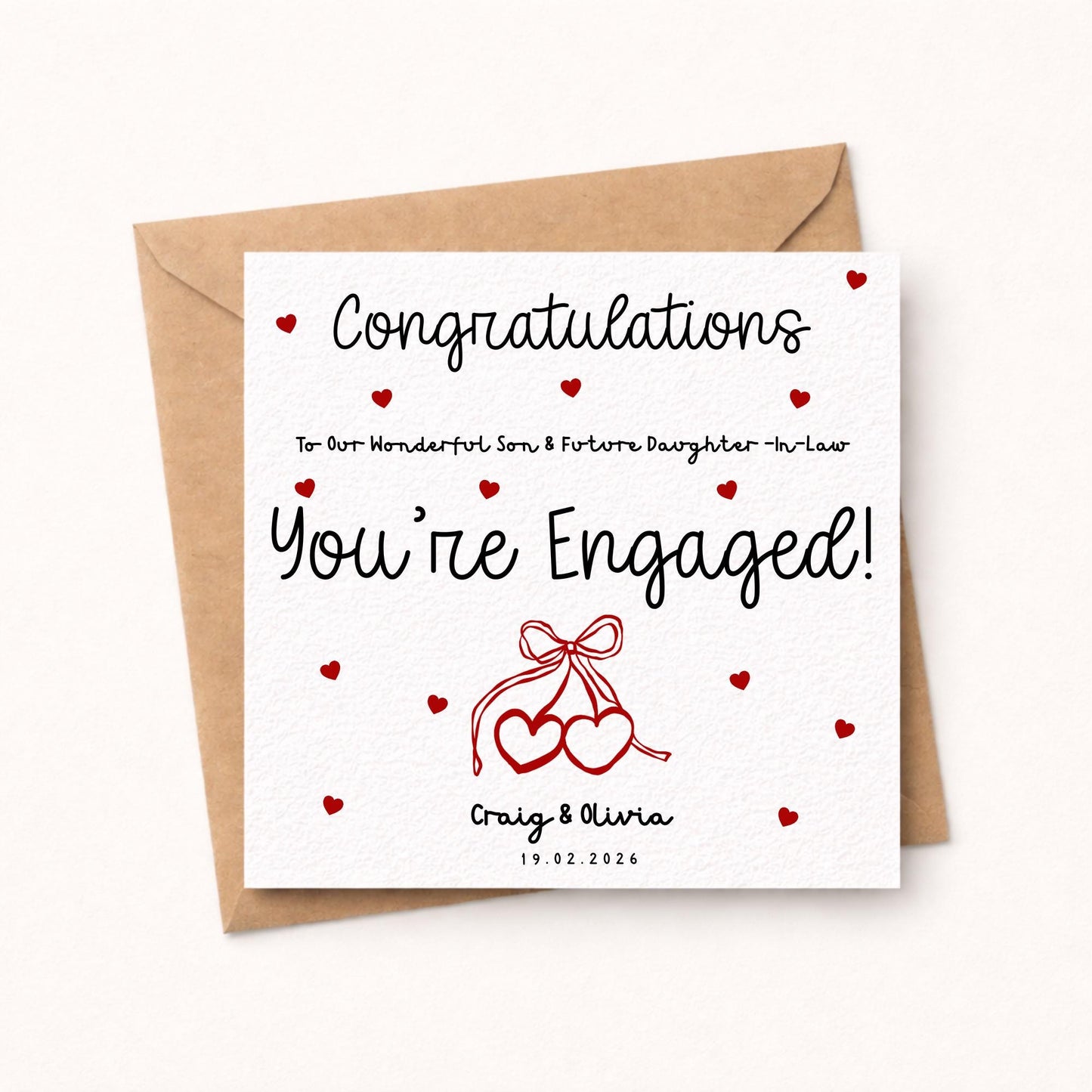 Personalised Engagement Card for Son and Future Daughter In Law