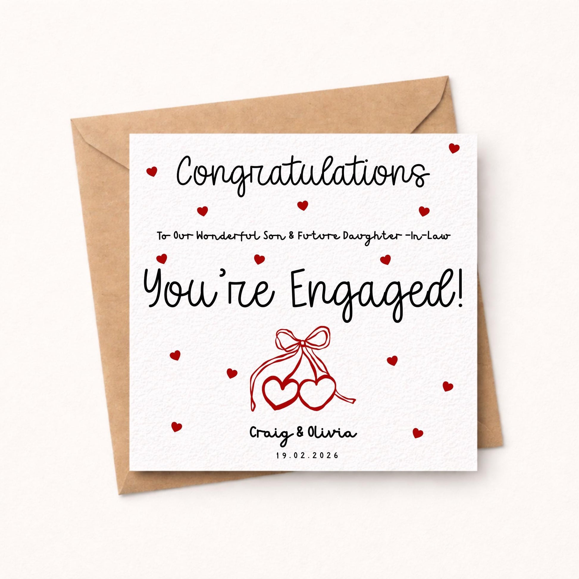 Personalised Engagement Card for Son and Future Daughter In Law