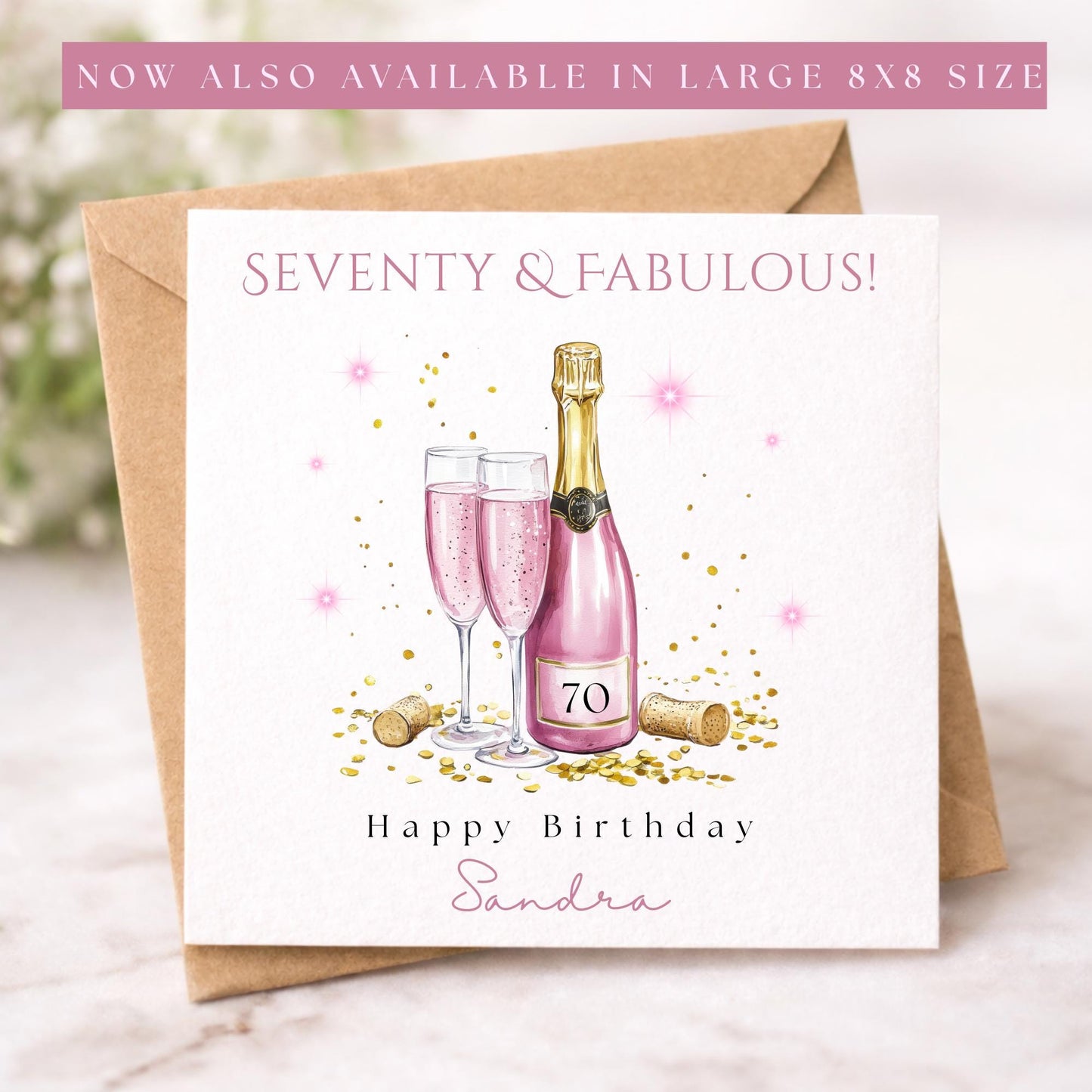 Personalised 70th Birthday Card for Her
