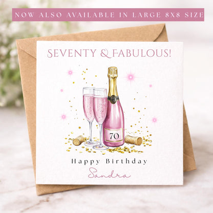 Personalised 70th Birthday Card for Her