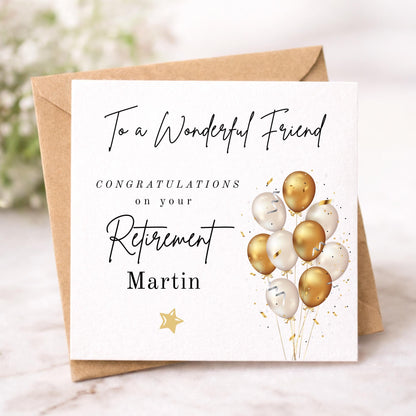 Personalised Retirement Card For a Wonderful Friend