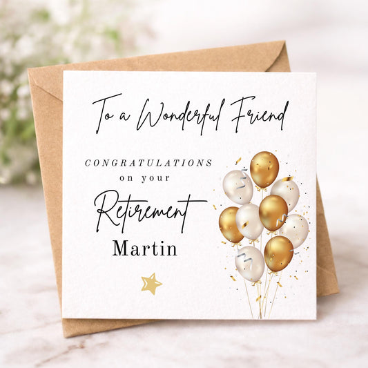 Personalised Retirement Card For a Wonderful Friend
