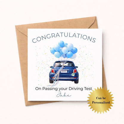 Personalised Passed your Driving Test Congratulations Card for Him