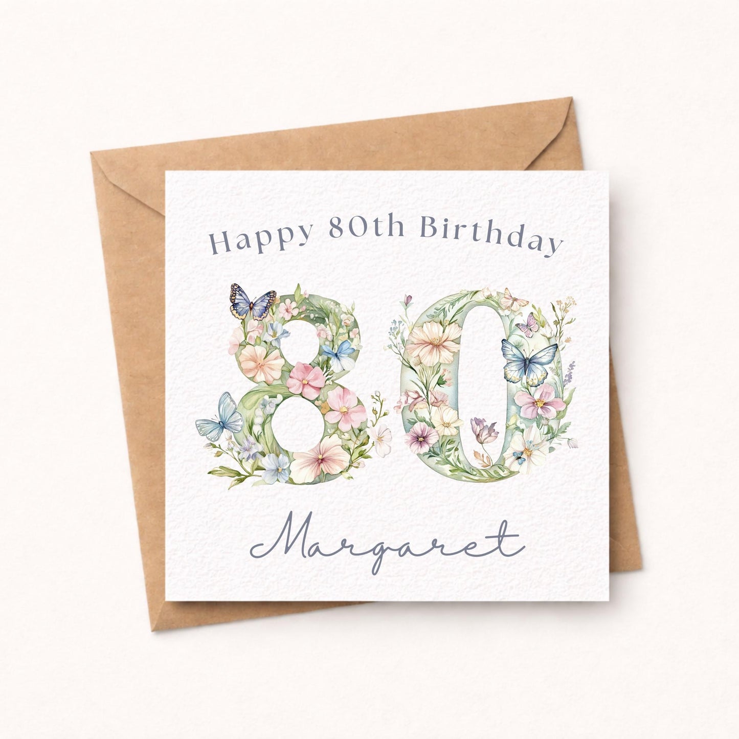 Personalised 80th Birthday Card for Her