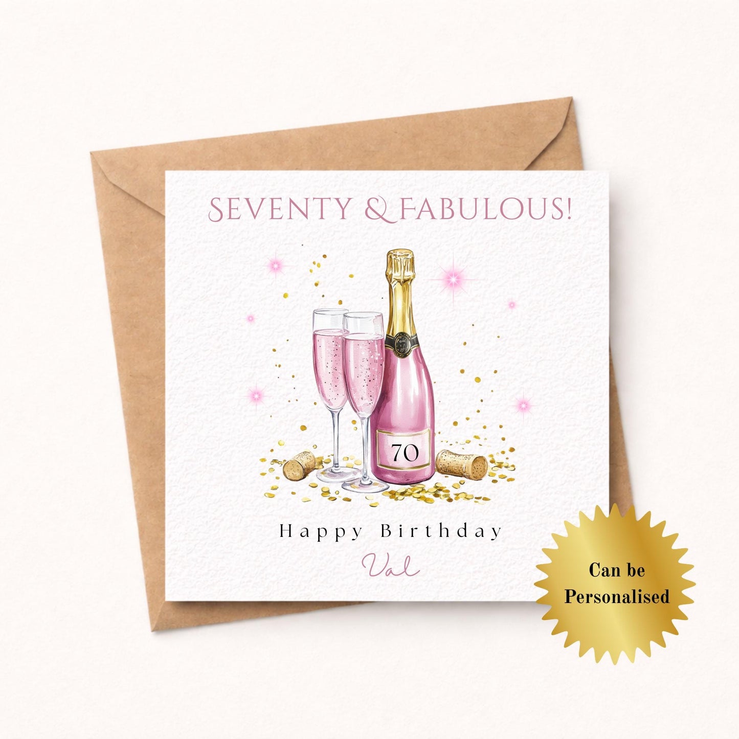 Personalised 70th Birthday Card for Her